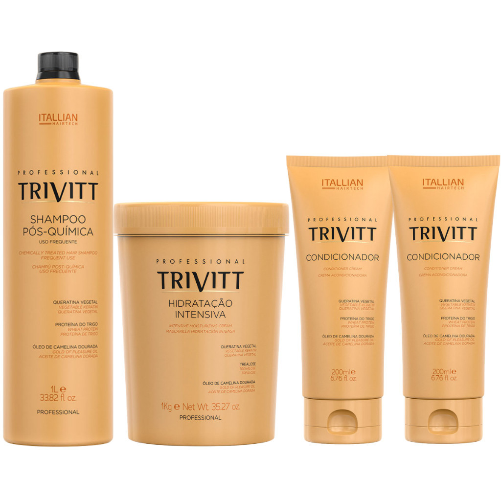 Kit Trivitt Hidratação Shampoo E 2 Condicionador Itallian em Oferta na Shopee