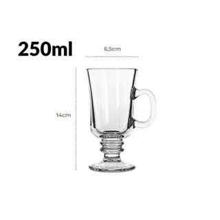 Jogo 6 Peças Taça Canecas Capuccino Nespresso Em Vidro Irish Coffee 250ml em Oferta na Shopee