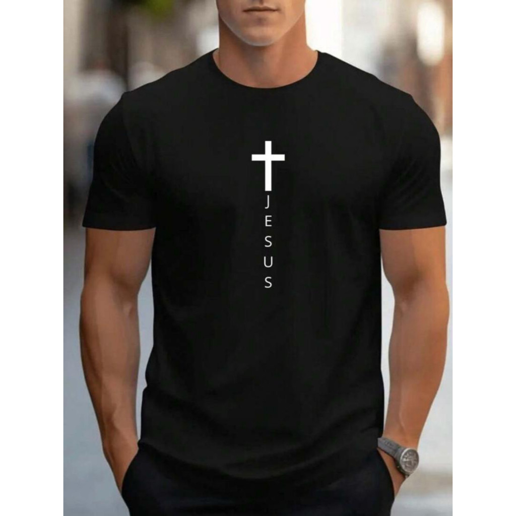 Camiseta Jesus Cristo Cruz Minimalista Gospel Cristã Religiosa 100% Algodão 30.1 Premium Unissex em Oferta na Shopee