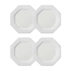Jogo 4 Pratos Rasos Prisma Brancos 28 cm Porcelana Schmidt