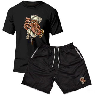 Kit Camiseta Masculina + Bermuda Masculina  Estampada Tactel Moda Praia em Oferta na Shopee