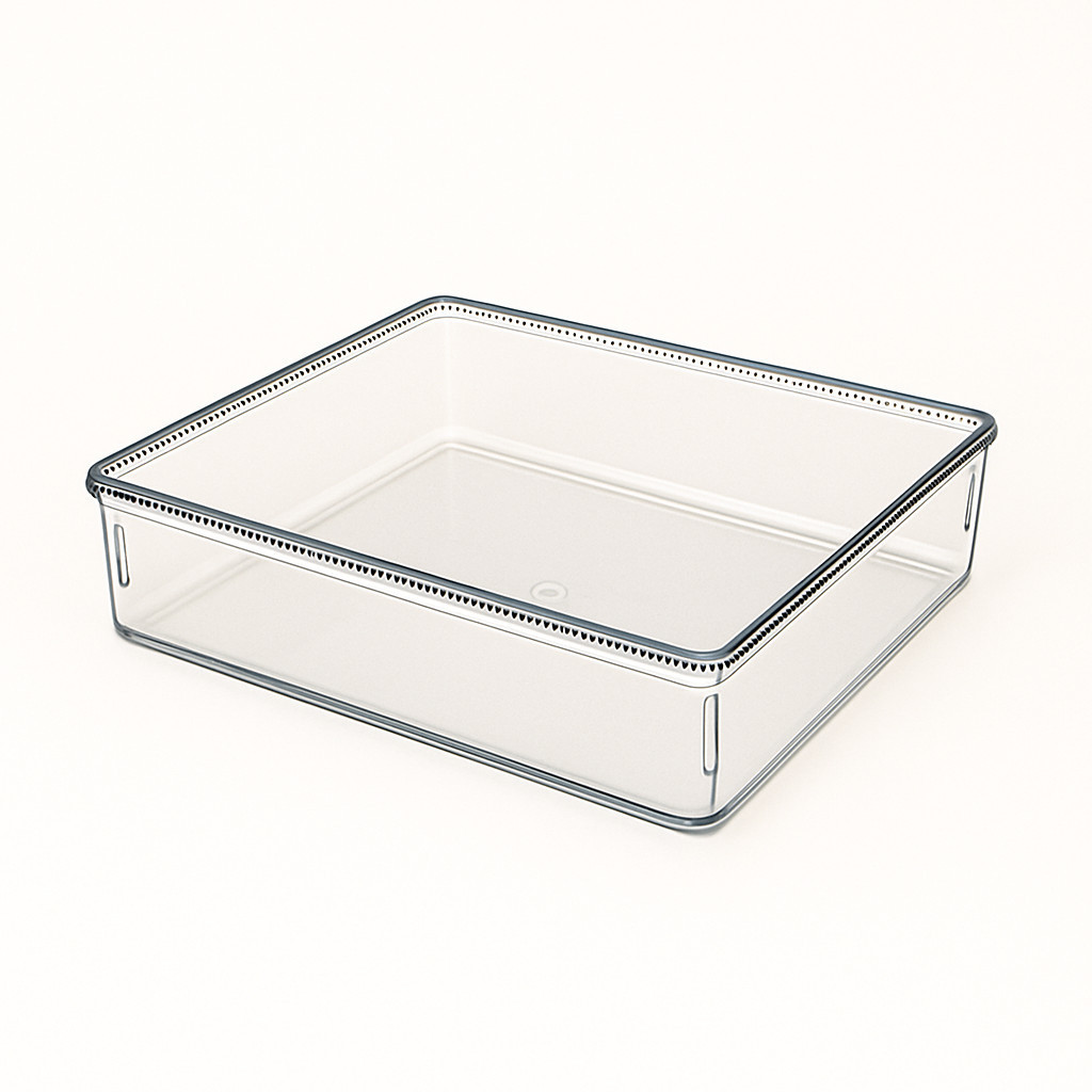 Kit 1 - 10 Unidades Organizador Modular Grande Acrílico Multiuso Cristal Gaveta Maquiagem Geladeira 17,5x23,4x5,5