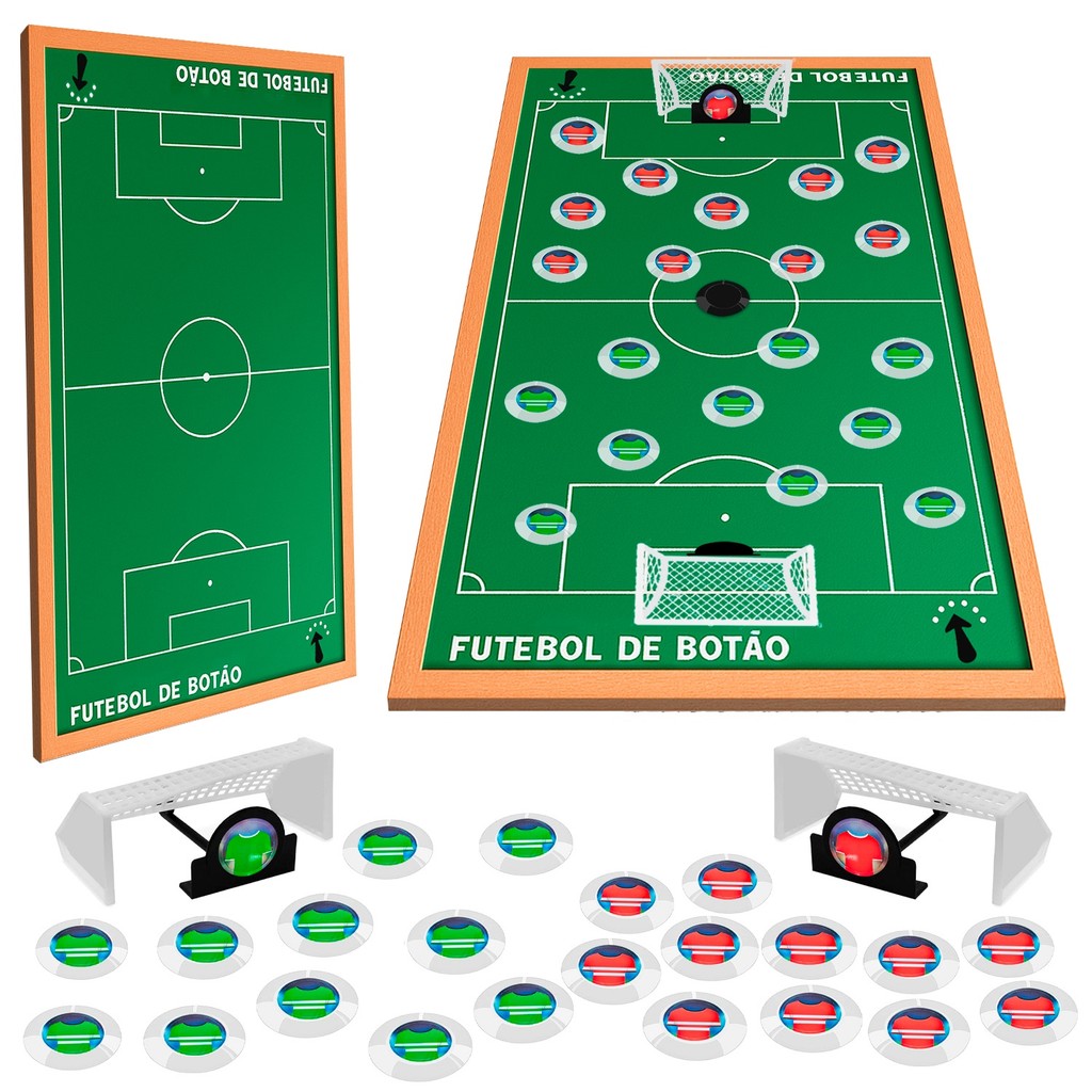 Futebol De Botão Com Mesa E Acessórios Para Salão De Jogos Brinquedo Clássico