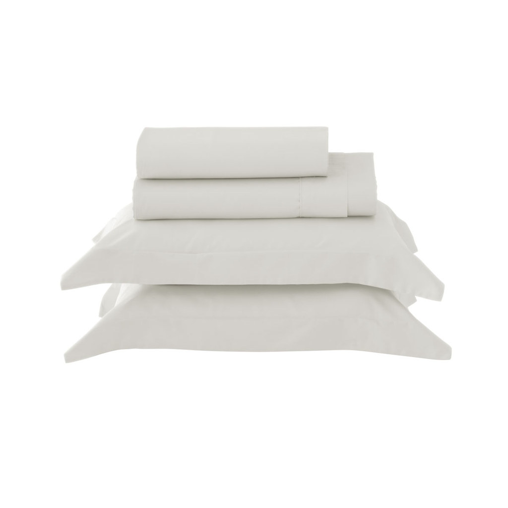 Jogo De Cama 300 Fios Satinée Kacyumara Off White em Oferta na Shopee