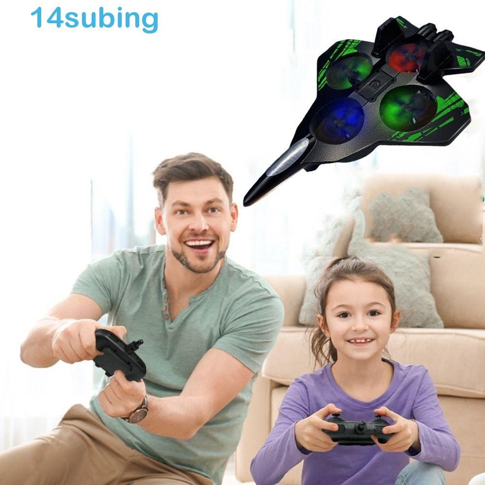 SUBING Lutador De Espuma Com Controle Remoto , EPP 2.4G Stunt Four Motor Helicopter Toy , Luz