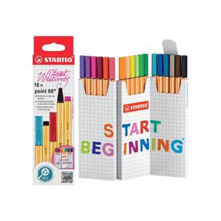 Caneta hidrográfica Fine Point 88/18-05 estojo com 18 unidades Stabilo em Oferta na Shopee