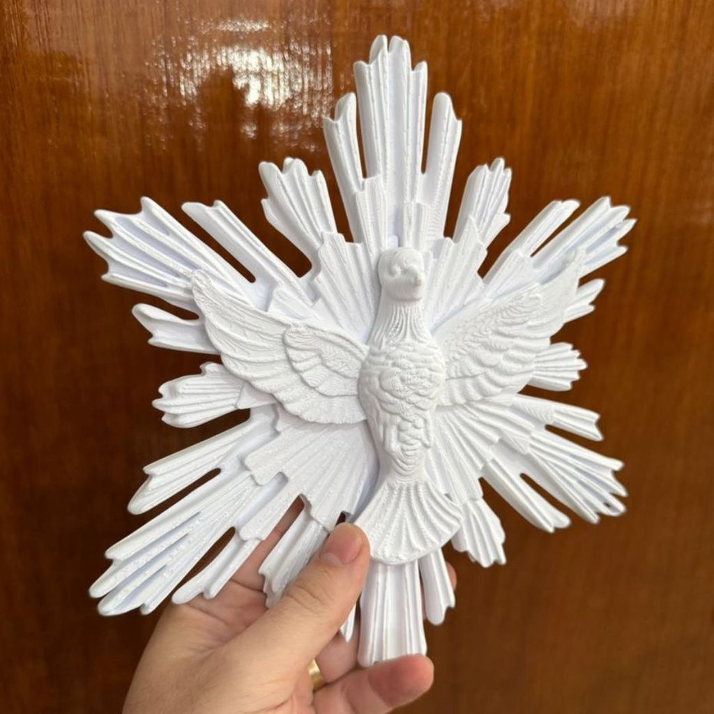 Imagem Religiosa Divino Espirito Santo Branco Decoracao Casa adorno espiritual decorativa porta oratorio lembrança