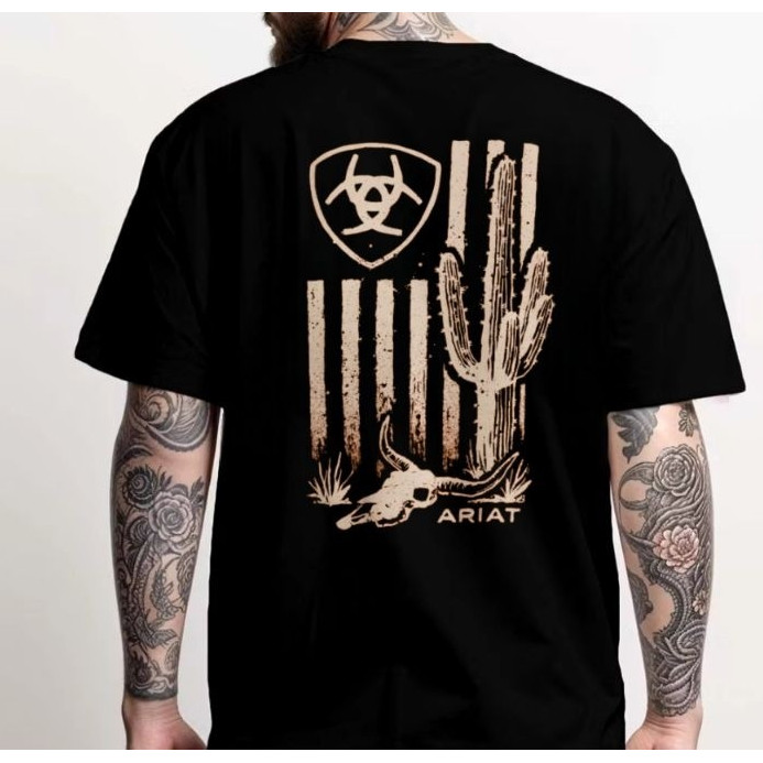 Camiseta Unissex Oversized Plus Size Feminina Masculina Algodão Ariat Country Camisa   Agro Estampada
