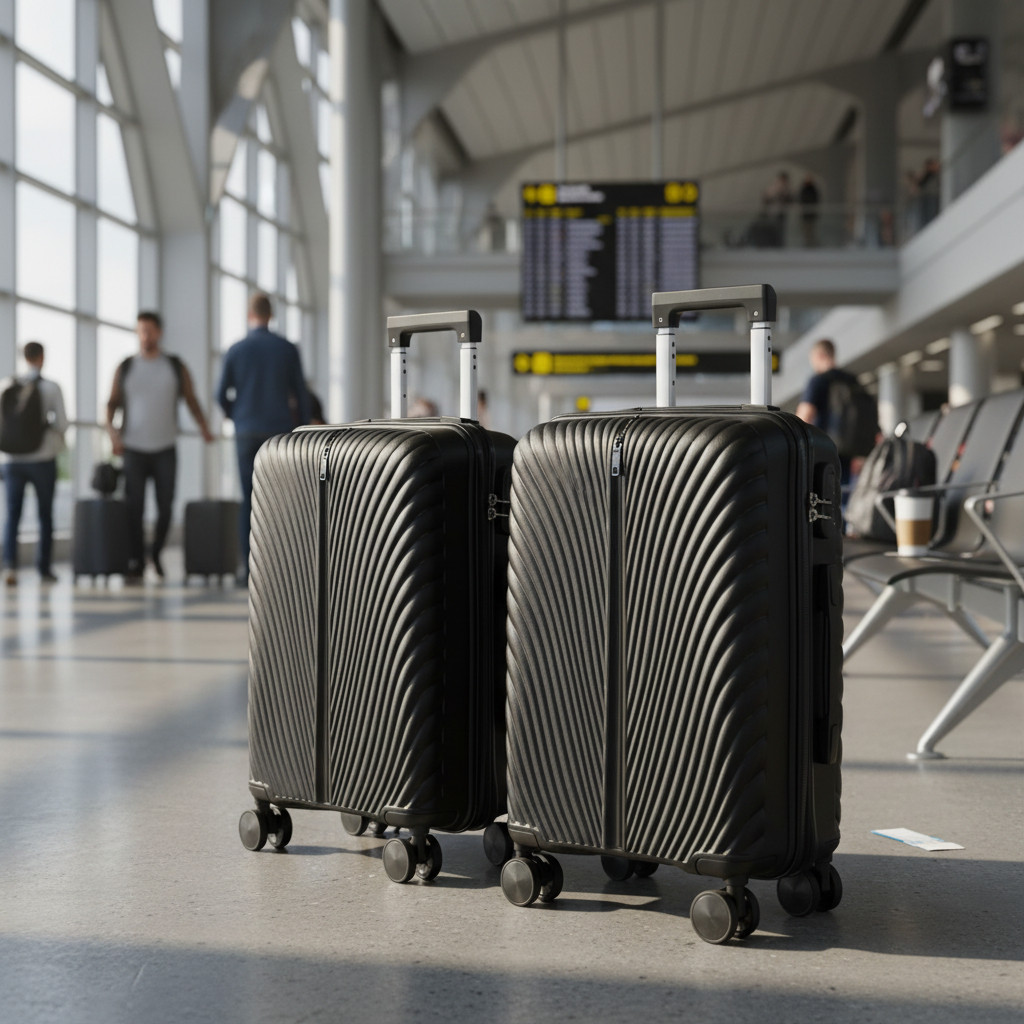 Kit Mala Viagem Bordo Com Rodinha e Cadeado Antifurto Conjunto Malas 10 Kg E 12 Kg Inquebrável