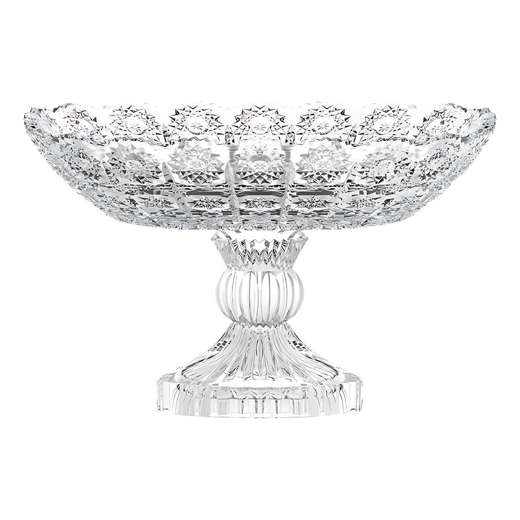 Centro Mesa Fruteira Saladeira Decorativo Redondo Boleira Com Pé Vidro 30cm