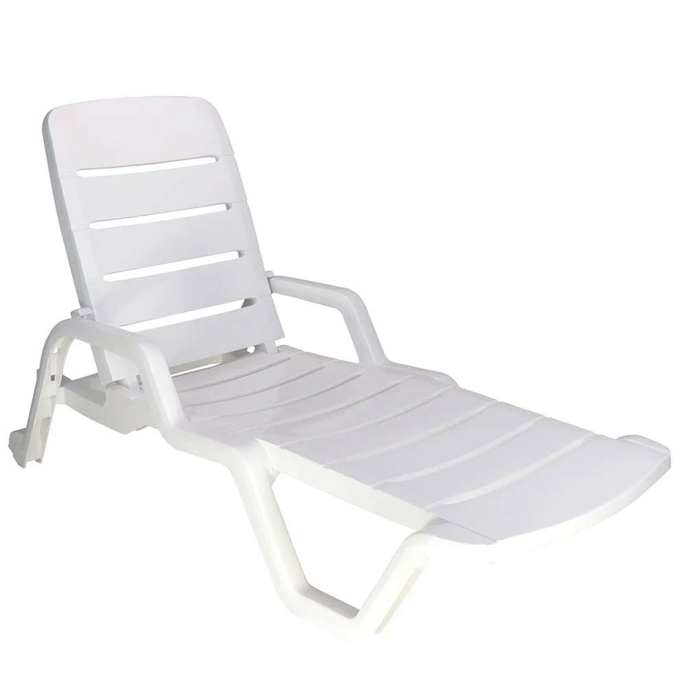 Espreguiçadeira em polipropileno 4 posições branca - Leblon - Tramontina em Oferta na Shopee