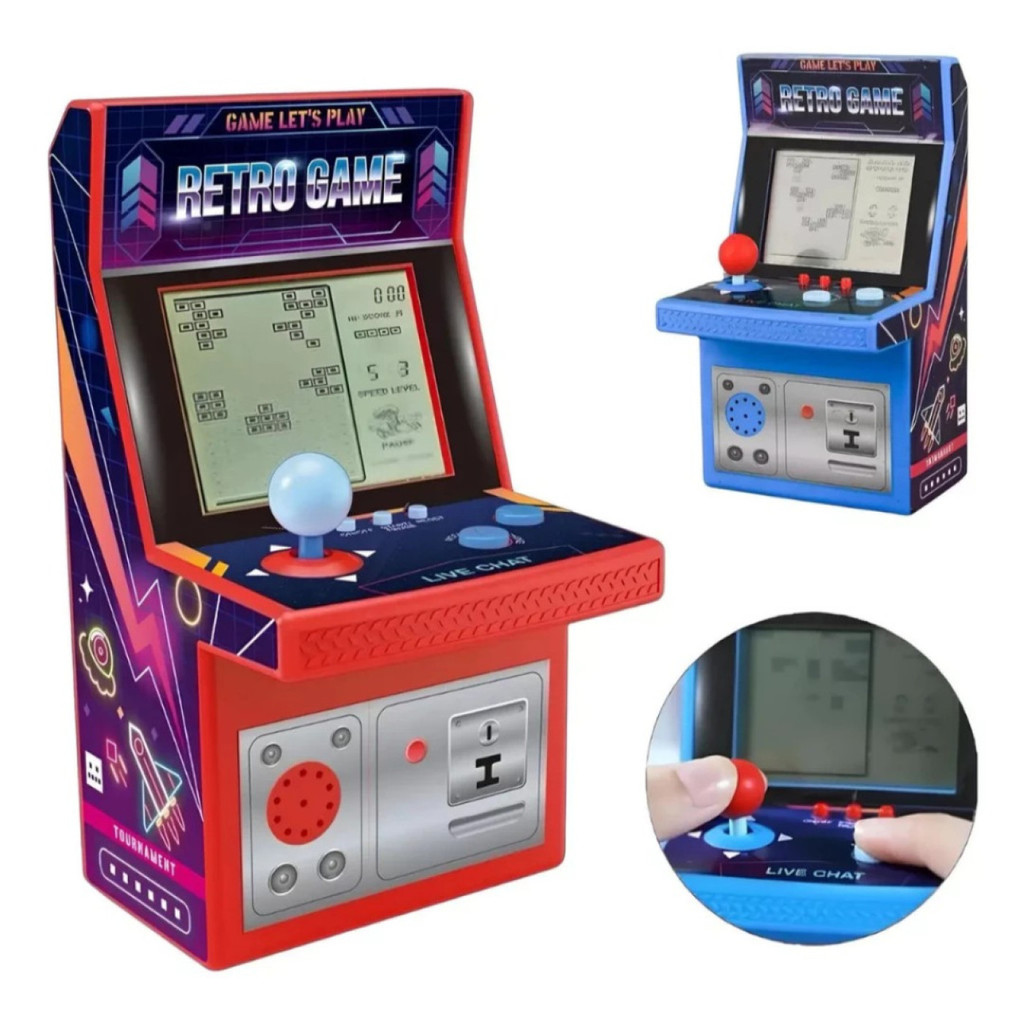 Mini Fliperama Retrô Tetris Portátil Console Brick Game Antigo Brinquedo Nostálgico Barato 🕹️🧱 top