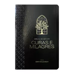 Bíblia de Estudo Curas e Milagres | King James Atualizada | Letra Normal | Capa PU Nobre Luxo Preta