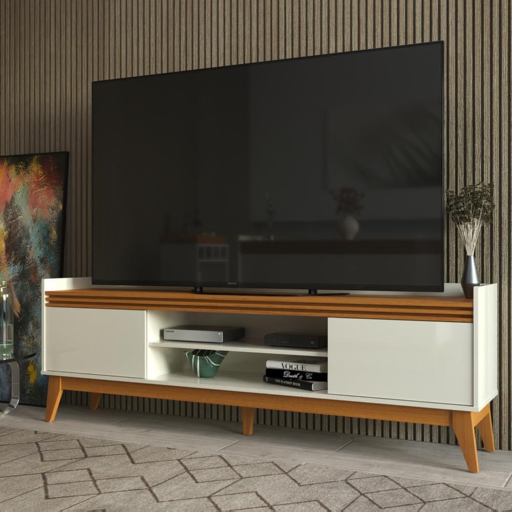 Rack Astúrias Para TV até 75 Polegadas Ripado 180cm 2 Portas e 2 Prateleiras Design Moderno em Oferta na Shopee