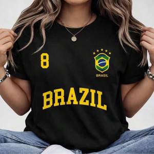Blusa Feminina Brasil Hexa T-shirt Verão Manga Curta Algodão