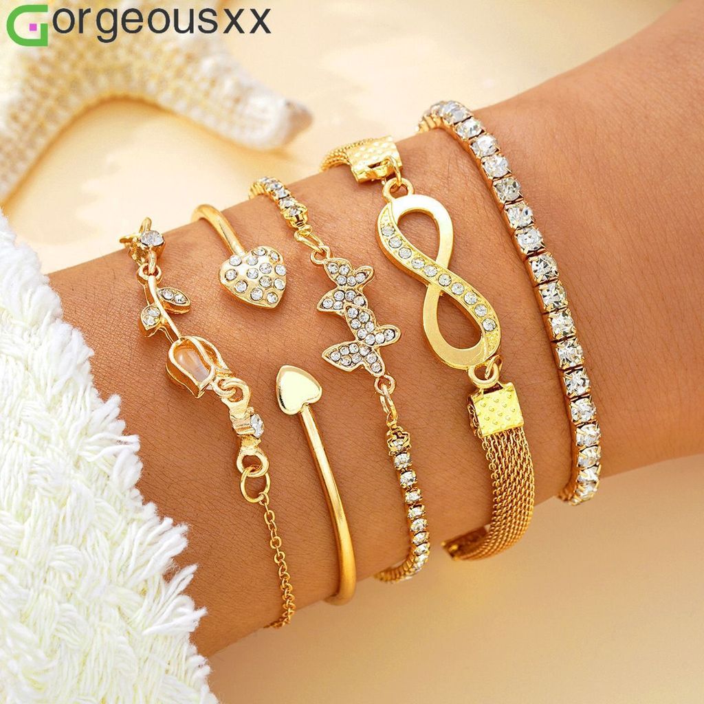 [Gorgeousxx] Moda Tulipa Em Forma De 8 Borboleta Pulseira Terno Para Mulheres Nova Tendência Pulseiras Jóias