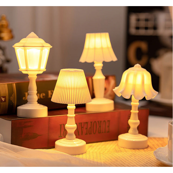 Luminária Noturna Vintage Estilo INS LED Abajur Decorativo Flor Plissado Branco Luz Suave Quarto