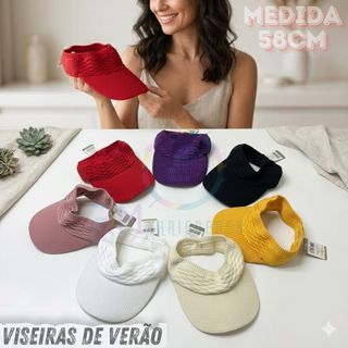 Chapéu boné Viseira Feminina Esportiva Aba Longa Respirável Ajustável para Praia e…