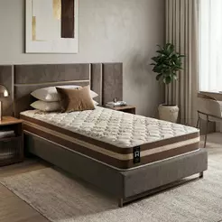 Colchão Indiana Solteiro Ortopédico Firme Espuma D33 Antialérgico Marrom 88x188 - King House