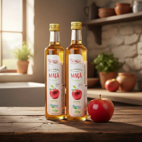 Kit 2un Vinagre De Maçã Orgânico Acidez 4,2% São Roque 500ml — imagem 2 de 2