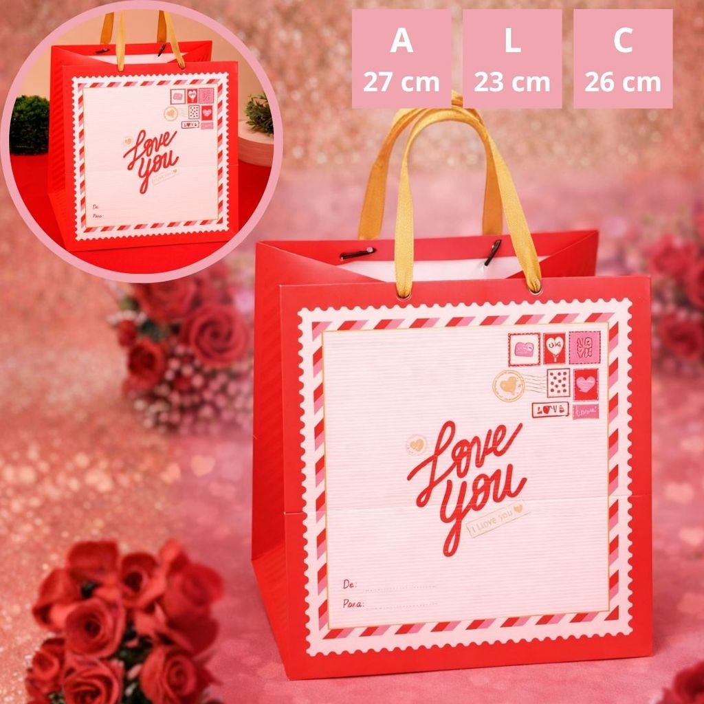 10 SACOLA GRANDE 26X27X23 LOVE YOU 4910 ( DIA DOS NAMORADOS JANGO 2026) OUTLET · foto 2