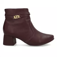 Bota Usaflex Feminina Em Couro Monograma AP04003