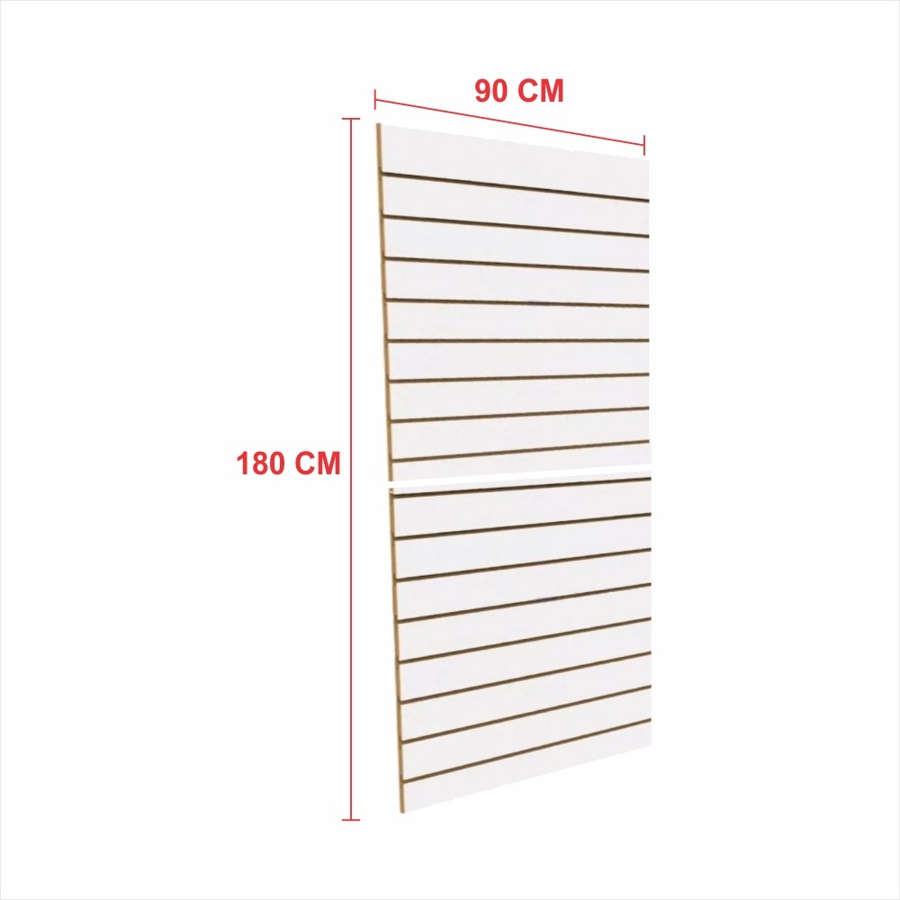 Painel canaletado 180x90 Branco placa mdf loja canelado