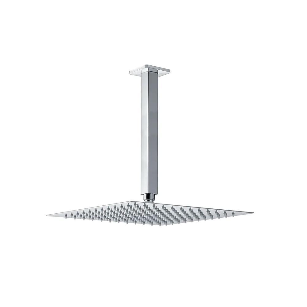 Ducha Chuveiro Quadrado De Teto 30Cm Com Braço 25Cm Mundaú - Prata