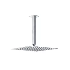 Ducha Chuveiro Quadrado De Teto 30Cm Com Braço 25Cm Mundaú - Prata