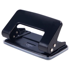 Perfurador de Papel Deli 2 Furos 8 Folhas Distância 80mm Furo 6mm Preto