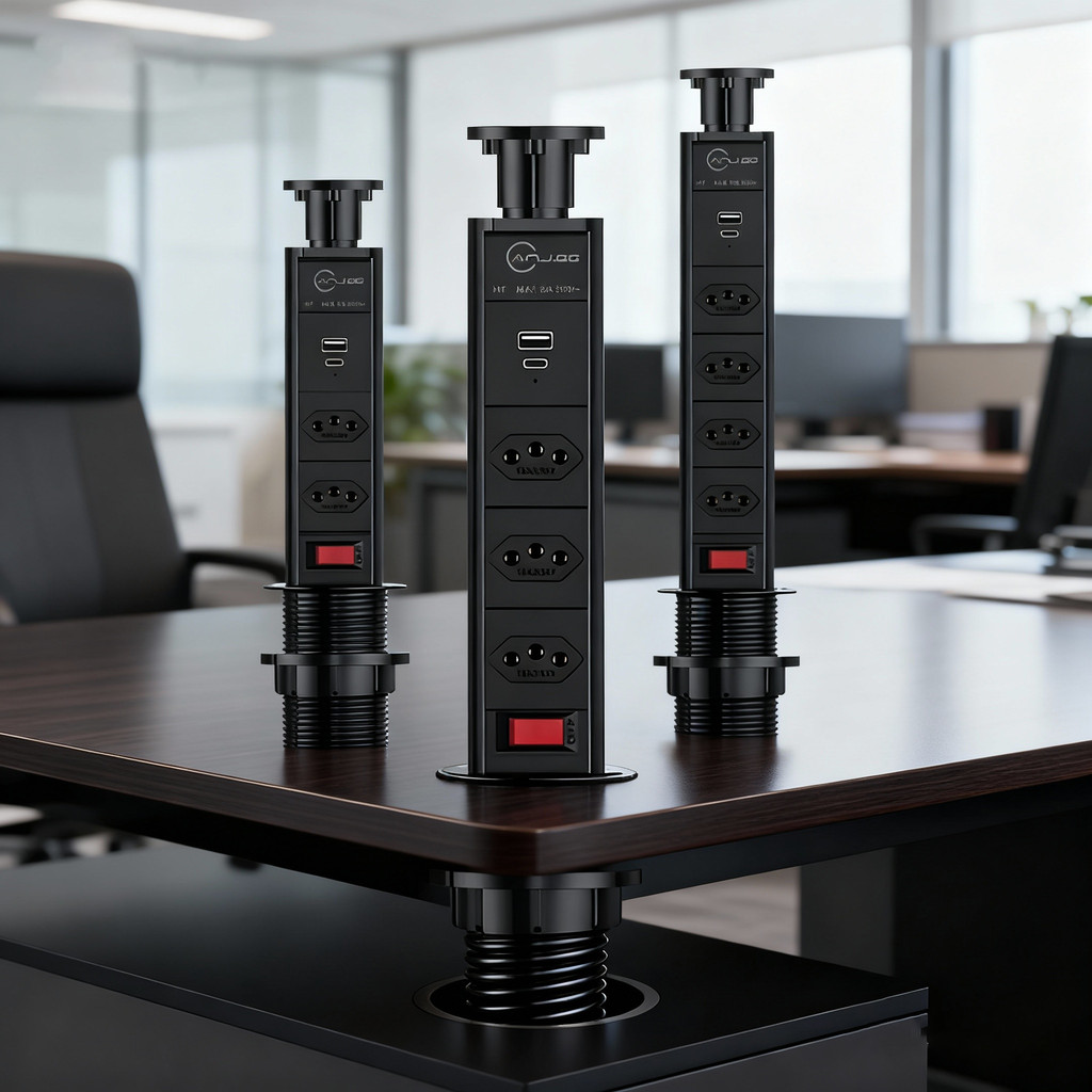 Torre de Tomada Retrátil Embutir Multiplug USB TIPO-C 2 3 4 Tomadas 250V Mesa Bancada em Oferta na Shopee