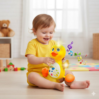 *OFERTA* Pato Infantil Musical Dançarino Amarelo Com Luzes e Sons em Oferta na Shopee