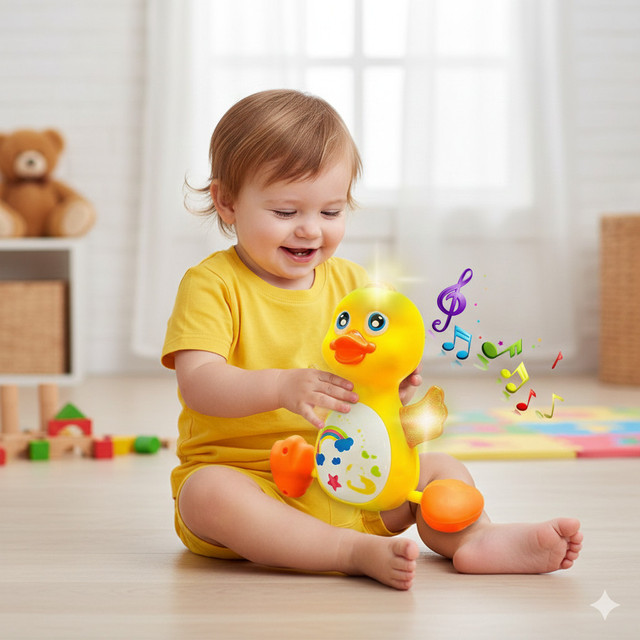 OFERTA* Pato Infantil Musical Dançarino Amarelo Com Luzes e Sons