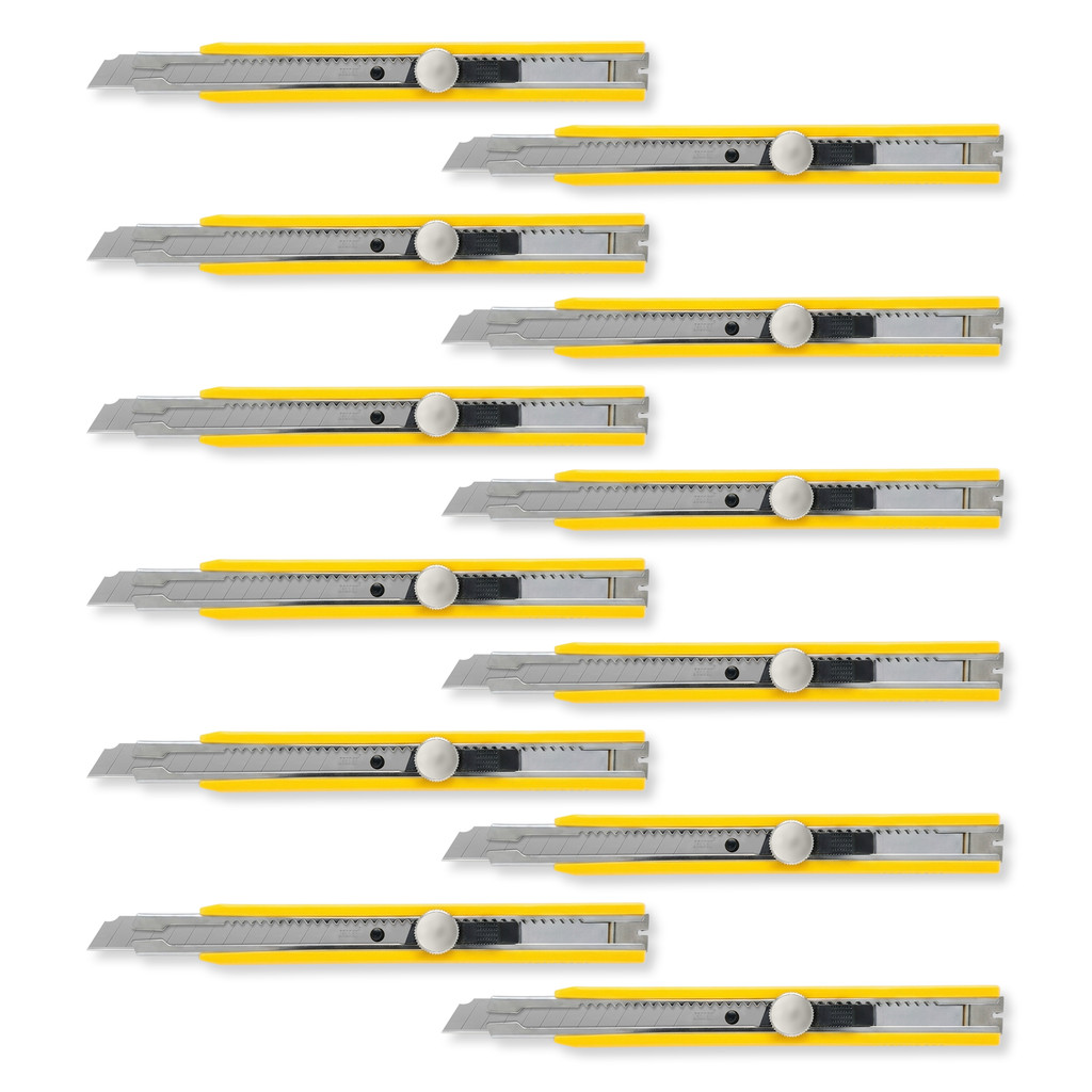 Estilete P-300 Seller Profissional Compacto com Trava Screw-Lock Lâmina 9mm para Precisão - Kit com 12