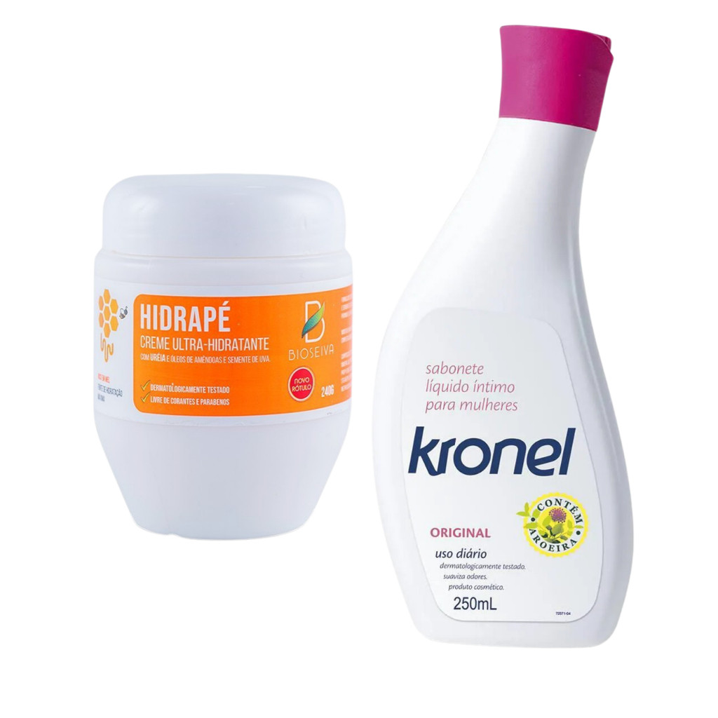 Kit Creme Hidratante para Pés Hidrapé 240g + Kronel Sabonete Líquido Íntimo 250mL