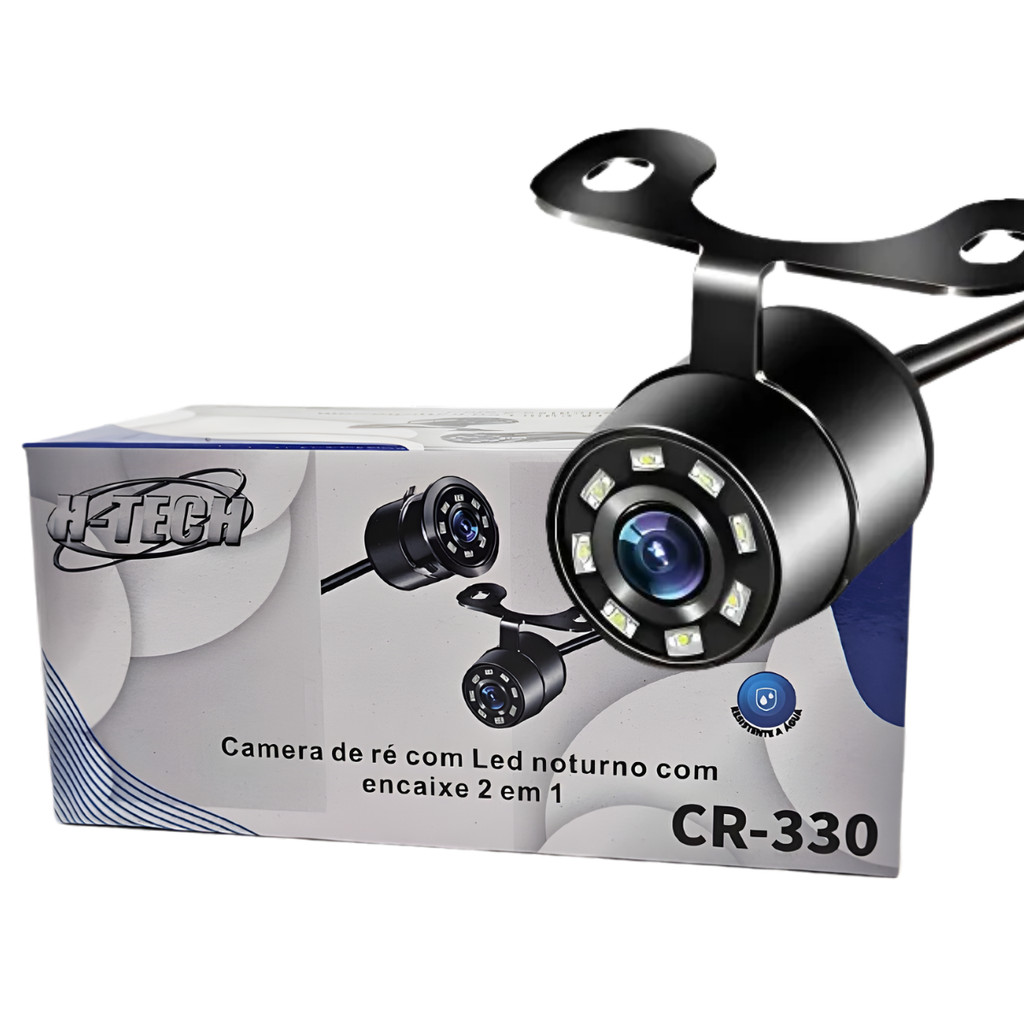 Camera De Ré Com Led Noturno Encaixe 2 Em 1 H-tech Cr-330 em Oferta na Shopee