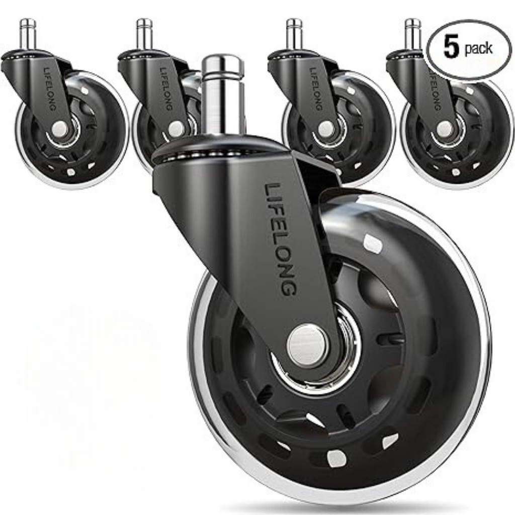 Kit 5 Rodas Para Cadeira De Escritório pino 11mm anti risco universal em Oferta na Shopee