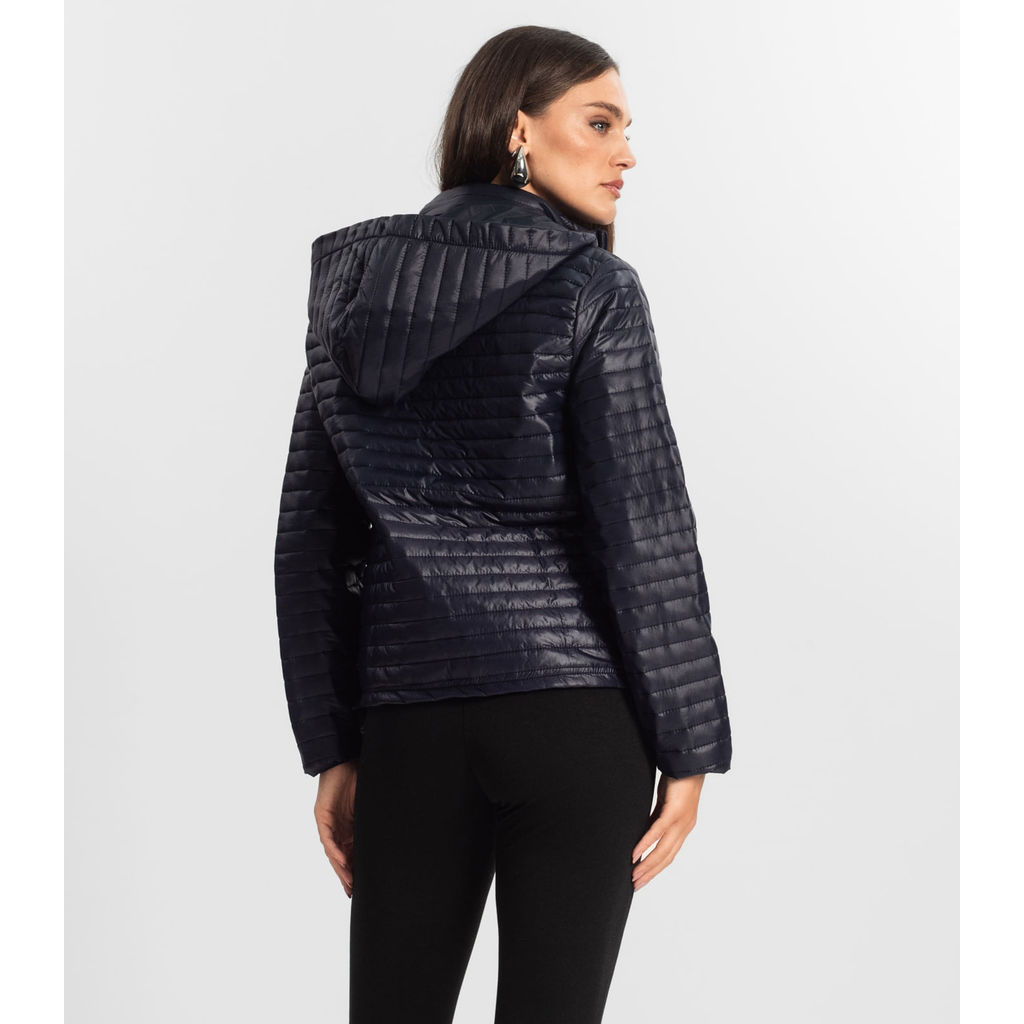 Detalhes do Jaqueta Feminina Com Capuz Endless Azul