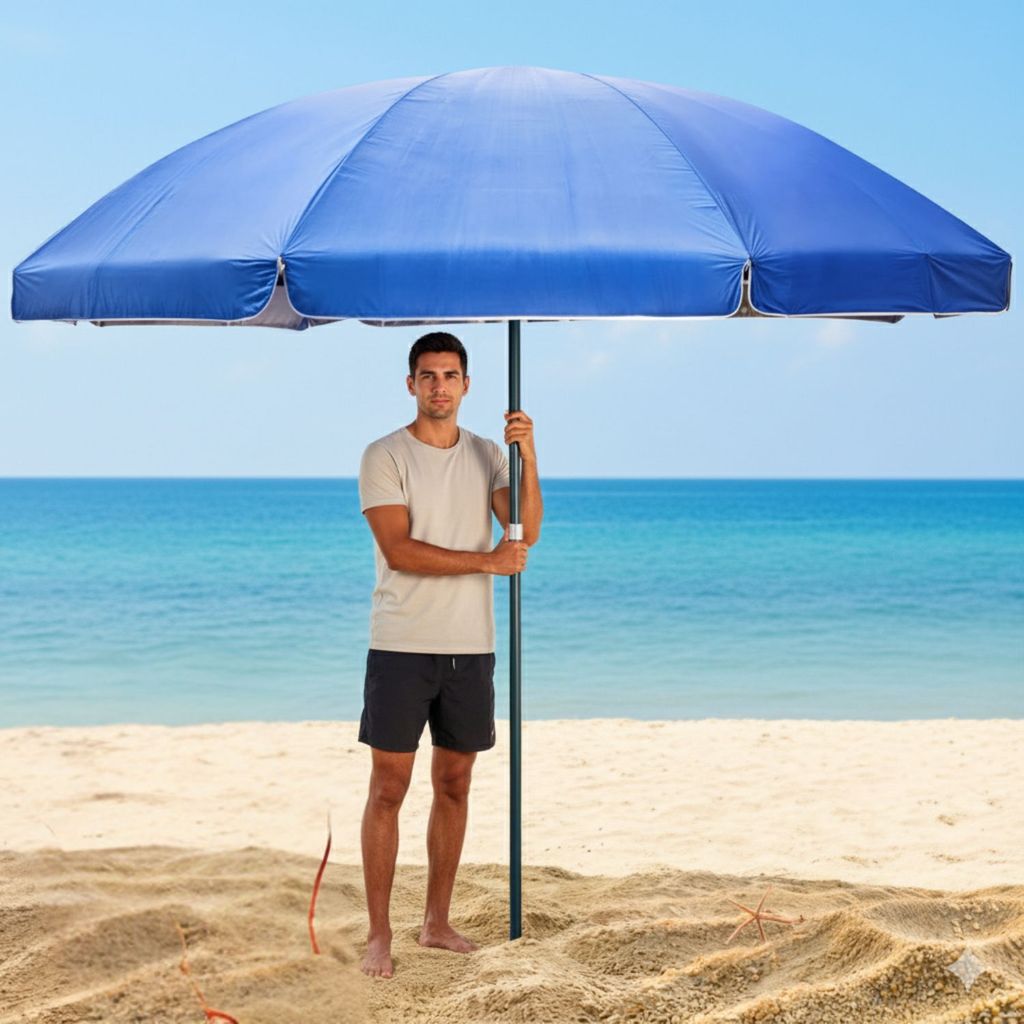 Guarda Sol Gigante 2,40m Uv Praia Piscina Respirável Verão