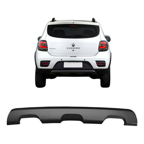 Aplique Parachoque Traseiro Sandero Stepway 2015 16 17 Preto
