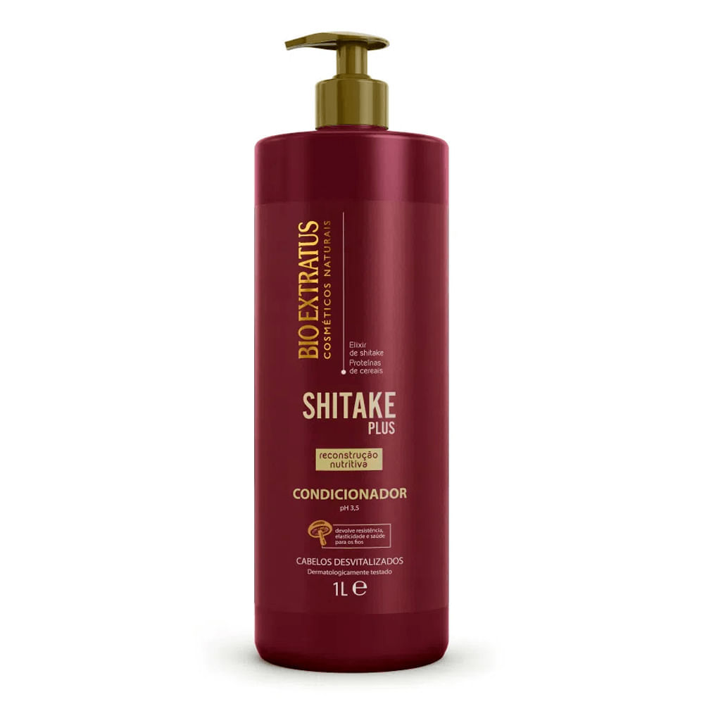 Detalhes do Kit Shampoo + Condicionador + Máscara Bio Extratus Shitake Plus