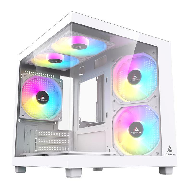 Gabinete Gamer Acegeek Tide, Mid-Tower, Lateral de Vidro, Branco, AG-TIDE-WH