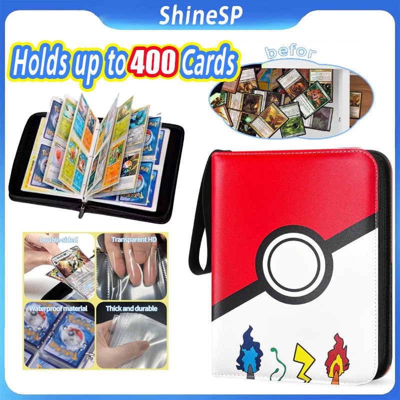 Fichário Álbum Pasta Pokémon P/ Album para 400 Cartas de Pokemon Com 50 folhas Fichário