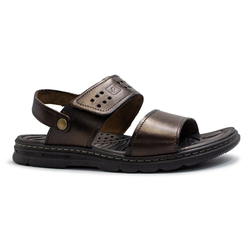 Sandália Pegada Masculina Couro 2 em 1 Leve Confortável Anatômica