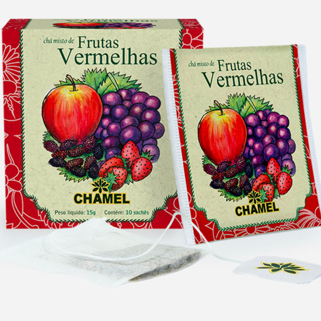 Sache Chá Frutas Vermelhas 15g - CHAMEL em Oferta na Shopee