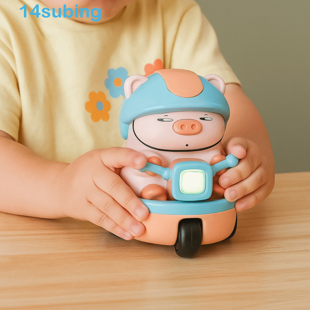 SUBING Pig Stunt Brinquedos De Carro De Três Rodas , Som E Luz Girando Animal Piggy Brinquedo Elétrico , Interativo