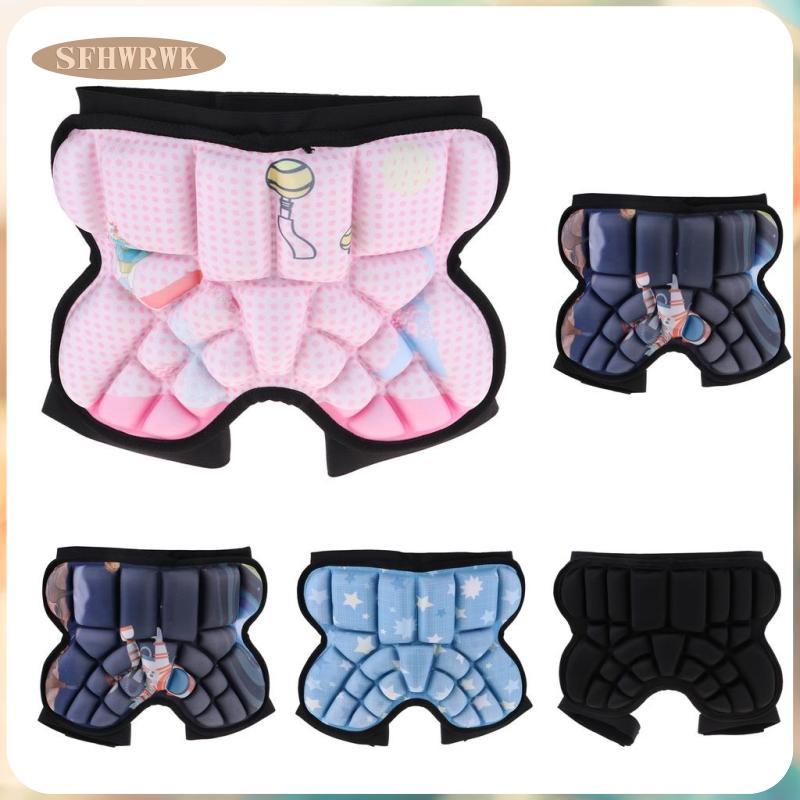 [Fhwrwk] Shorts De Proteção Acolchoados 3D Para Crianças Calças De Bunda De Quadril Resistência Resistente Esqui , Patin