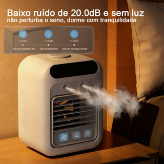 Ar Condicionado Portátil Grande | Climatizador + Umidificador + Ventilador | LED | Para Quarto, Sala, Escritório e Mesa em Oferta na Shopee
