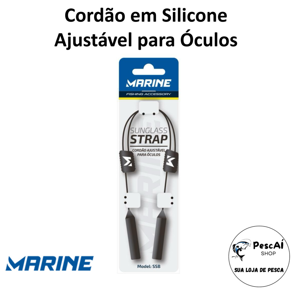 Retentor para Óculos Silicone Ajustável - Marine Sports - Cordão - Aço Inox Revestido