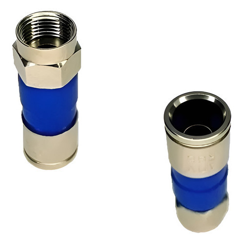 Kit 06 Conector Compressão RG59 Cabo Coaxial Antena TV Digital Satélite Profissional 6 Unidade